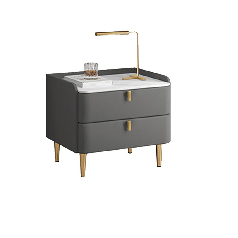 Faux Wood -Nachtschrank Glamakzenttisch Nachttisch mit 2 Schublade