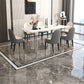 Stone Top Dining Table Traditional Luxury Table with Double Pedestal Base Clearhalo 'Dining Tables & Seating' 'Dining Tables' 'dining_table' 'furn' 'furn_dining_table' 'Furniture' 'furniture_dining_table' 'Kitchen & Dining Furniture' 'kitchen' 'kitchen_dining_table' 1200x1200_1b0d8121-e4c9-4622-98b6-40494abe56da