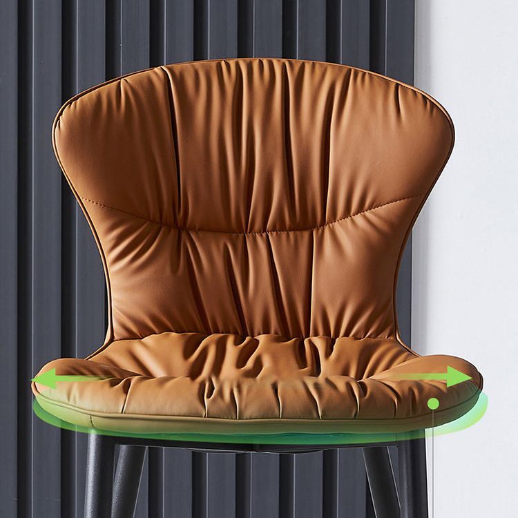 Contemporary Dining Armless Chair Matte Finish Leather Curved Parsons Side Chair Clearhalo ' kitchen&dining_furn' 'Dining Chairs' 'Dining Tables & Seating' 'dining_chair' 'Furniture' 'furniture_dining_chair' 'Kitchen & Dining Furniture' 'kitchen' 1200x1200_1b0df742-1cfb-49ef-a62a-ae001908f40c