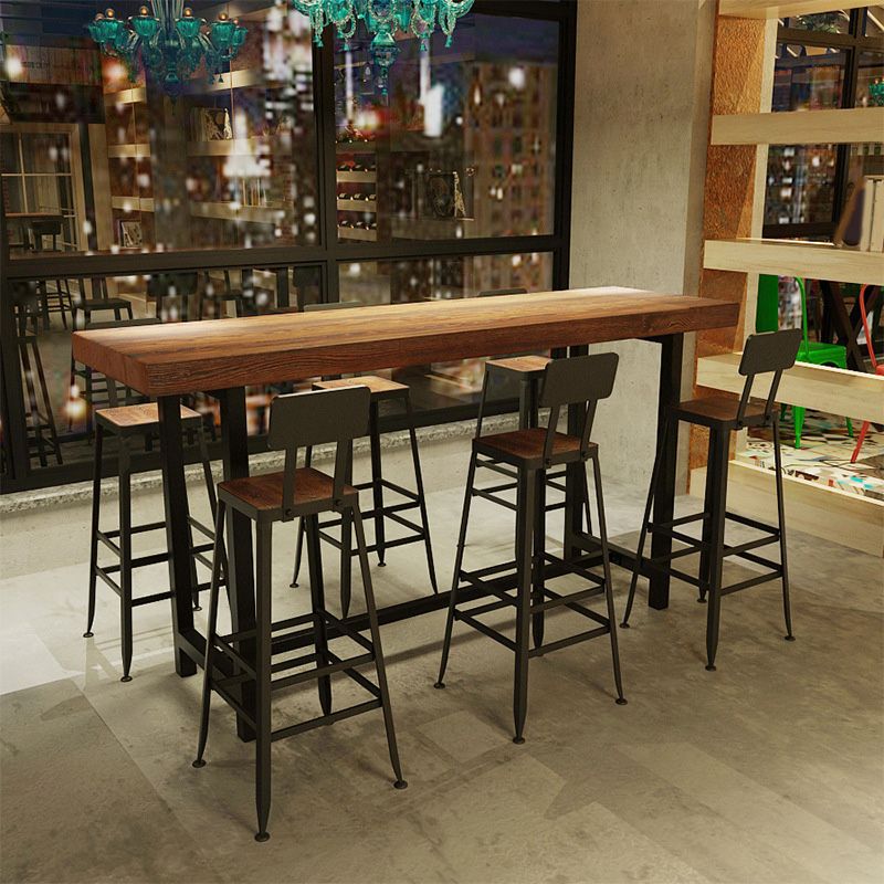 Table de comptoir rectangulaire en bois de style industriel, pour la maison