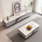4 Legs Coffee Cocktail Table with Storage Drawers White Marble