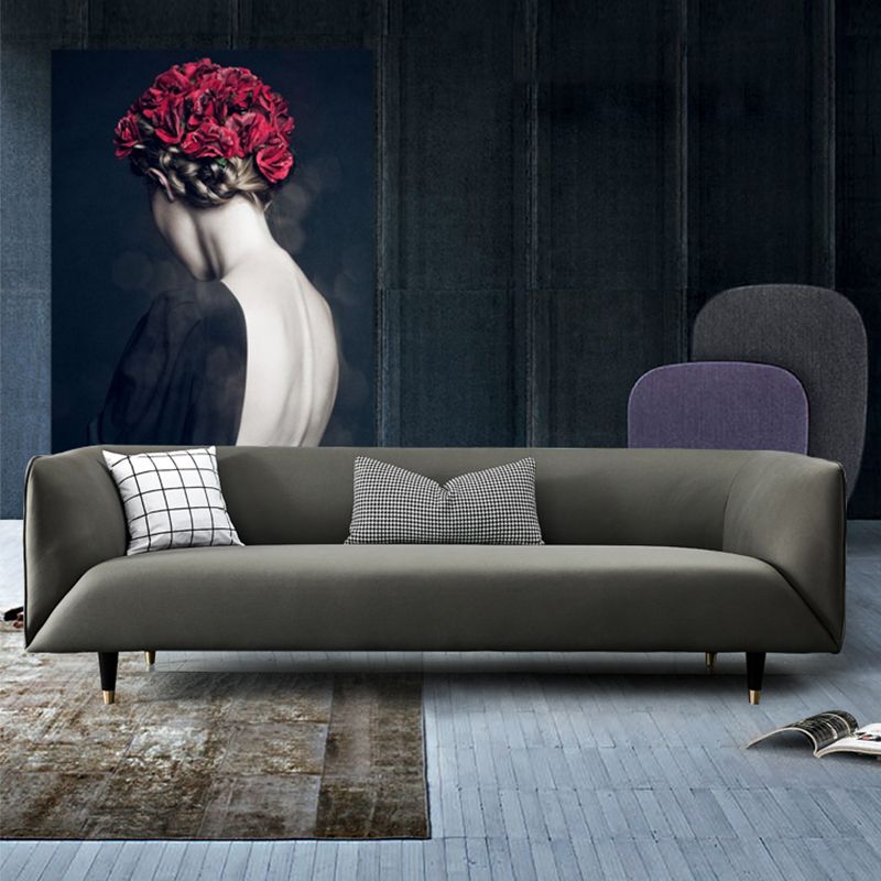 Ultra-Modern Tight Back Tuxedo Arm Stainless steel Legs Sofa with Stain Resistant Clearhalo 'furn' 'furn_sofas' 'Furniture' 'furniture_sofas' 'kitchen' 'kitchen_sofas' 'Living Room Furniture' 'Sofa' 'sofas' 1200x1200_1b111331-0778-46a1-8593-ac12652d7072