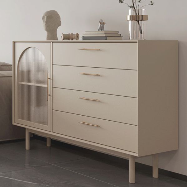 40-inch Height Wood Sideboard Simple Style 1 Door and 4 Drawer Cupboard for Living Room Clearhalo 'buffet_sideboard' 'Buffets & Sideboards' 'furn' 'furn_buffet_sideboard' 'Furniture' 'Kitchen & Dining Furniture' 1200x1200_1b115b17-0536-4df0-9de1-7ed320662fc1