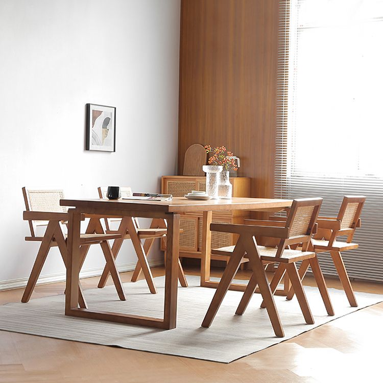 Modern Natural Dining Set 1/2/3/5 Pieces Rectangle Indoor Solid Wood Dinette Set Clearhalo 'Dining Room Sets' 'Dining Tables & Seating' 'dining_room_set' 'furn' 'furn_dining_room_set' 'Furniture' 'Kitchen & Dining Furniture' 1200x1200_1b1179c8-041d-40cf-b1b3-9a74230ef6da