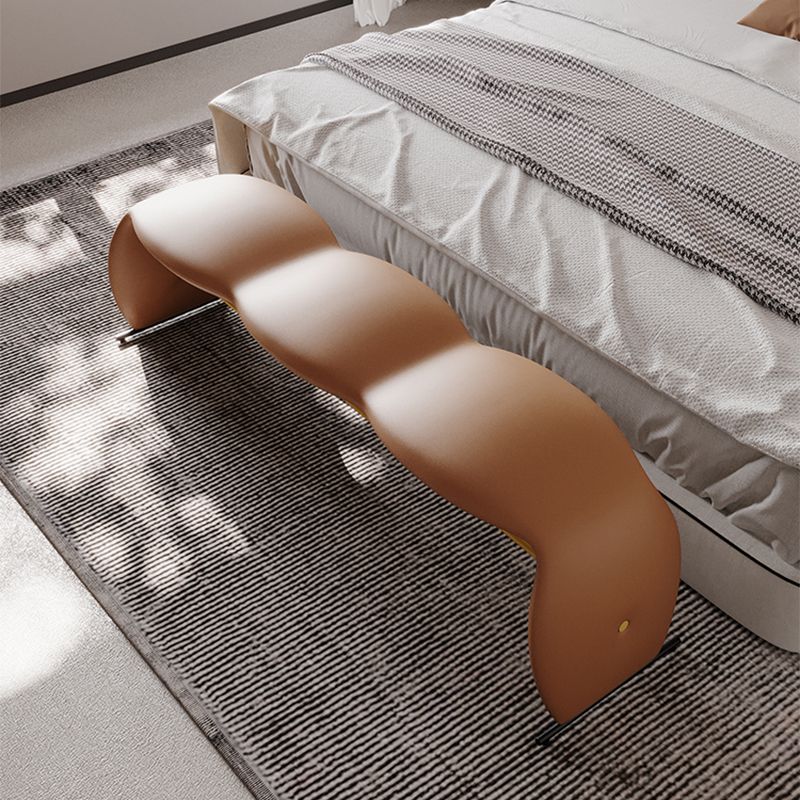 Glam Rectangle Seating Bench Cushioned Backless Bedroom Bench Clearhalo 'Benches' 'Chairs & Seating' 'furn' 'furn_benches' 'Furniture' 'Living Room Furniture' 1200x1200_1b11b553-41cc-4573-b6d2-5acba539be47