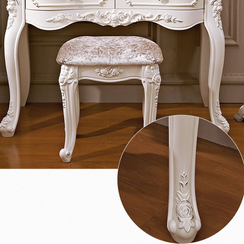 Victorian Solid Artificial Wood Vanity Dressing Table 4 Drawer Makeup Vanity Desk Clearhalo 'Bedroom Furniture' 'furn' 'furn_makeup_vanities' 'Furniture' 'Makeup Vanities' 'makeup_vanities' 1200x1200_1b15227e-c108-4367-9f6c-05cb741cc1f9