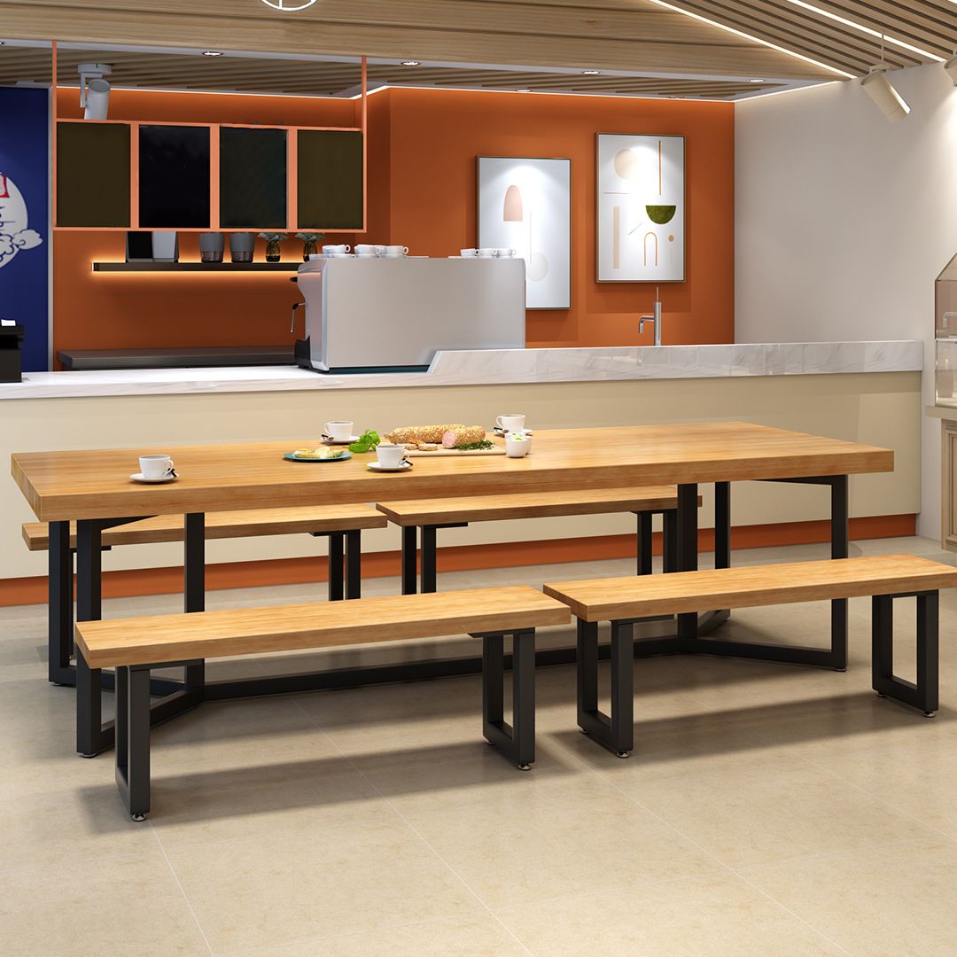 Solid Wood Dining Table Industrial Rectangle Dining Table with Black Frame Clearhalo ' dining_table' 'Dining Tables & Seating' 'Dining Tables' 'furn' 'furn_dining_table' 'Furniture' 'furniture_dining_table' 'Kitchen & Dining Furniture' 'kitchen&dining_furn' 'kitchen' 'kitchen_dining_table' 1200x1200_1b164066-fd4a-4936-ac4d-8b2c58ccf3cc