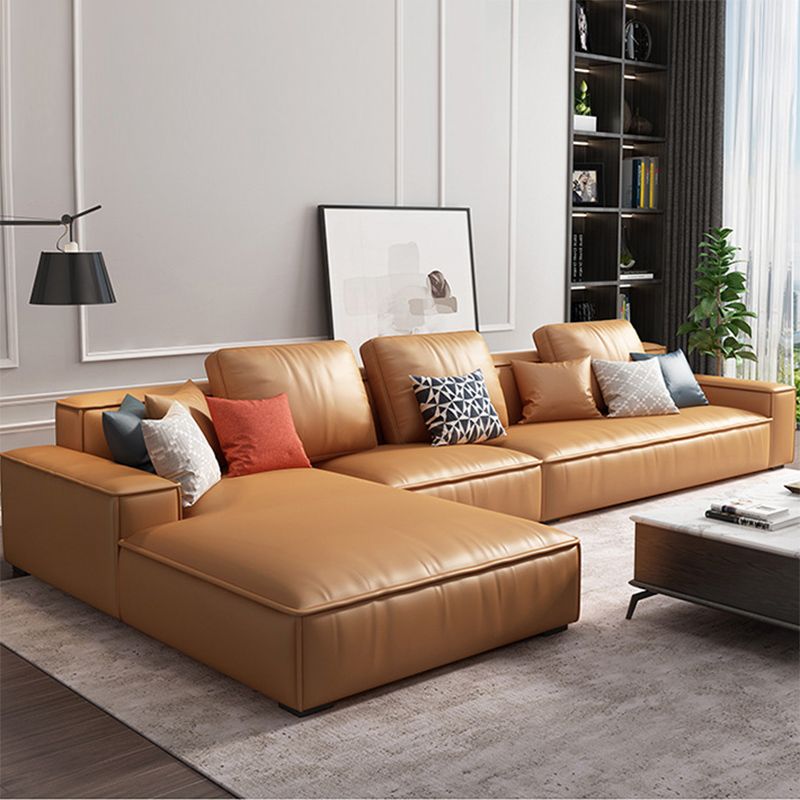 Nordic Recessed Arm Stationary Faux Leather Living Room Sofa Chaise Clearhalo 'furn' 'furn_sectionals' 'Furniture' 'Living Room Furniture' 'Sectionals' 1200x1200_1b16c91c-0ab7-4b52-b89c-22cc0b872492