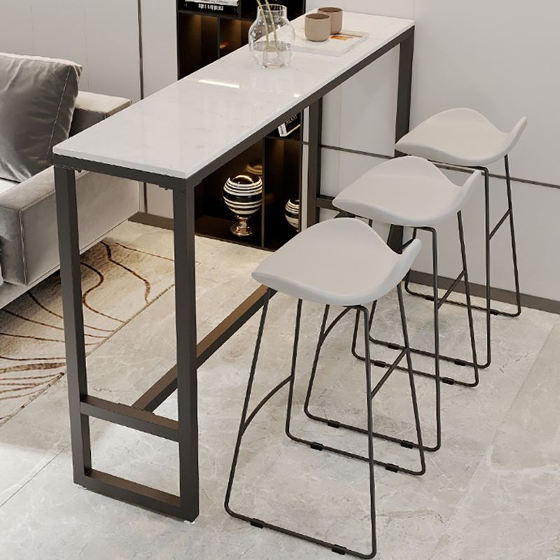 Marble Indoor Counter-height Pub Table Rectangle Footrest Bar Dining Table Clearhalo 'Bar Furniture' 'Bar Tables' 'bar_tables' 'furn' 'furn_bar_tables' 'Furniture' 'furniture_bar_tables' 'Kitchen & Dining Furniture' 1200x1200_1b17a4f1-653c-43f6-97c8-26a8642d150c