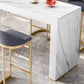 Glam Wood Bar Dining Table with White Stone Top Rectangle Indoor Bistro Table Clearhalo 'Bar Furniture' 'Bar Tables' 'bar_tables' 'furn' 'furn_bar_tables' 'Furniture' 'furniture_bar_tables' 'Kitchen & Dining Furniture' 1200x1200_1b17d41e-8ccc-4b88-9556-199bd8baffb4