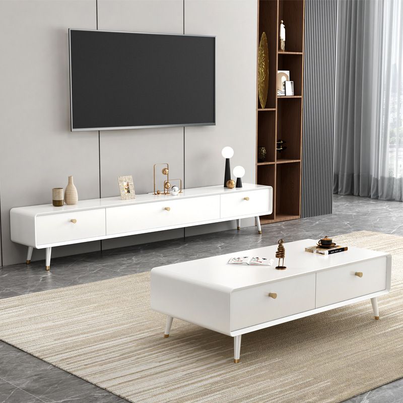 Solid Wood 13.78" H TV Stand Nordic 2 Drawers TV Stand Console Clearhalo 'furn' 'furn_tv_stands_entertainment_centers' 'Furniture' 'Living Room Furniture' 'TV Stands & Entertainment Centers' 'TV Stands & Media Storage Furniture' 'tv_stands_entertainment_centers' 1200x1200_1b1897a3-8dc7-4fda-8fec-385520cb60ae