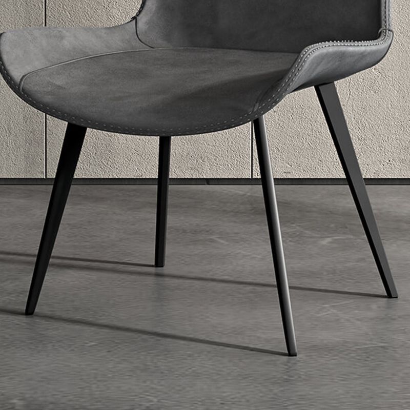 Contemporary Style Metal Chairs Kitchen Dining Room Solid Back Arm Chair Clearhalo ' kitchen&dining_furn' 'Dining Chairs' 'Dining Tables & Seating' 'dining_chair' 'furn' 'furn_dining_chair' 'Furniture' 'furniture_dining_chair' 'Kitchen & Dining Furniture' 'kitchen' 1200x1200_1b18ad02-f2ad-403c-bef5-e264dbe89db1