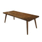 Mesa de comedor estilo simplicidad, mesa de comedor rectangular de madera maciza, color marrón
