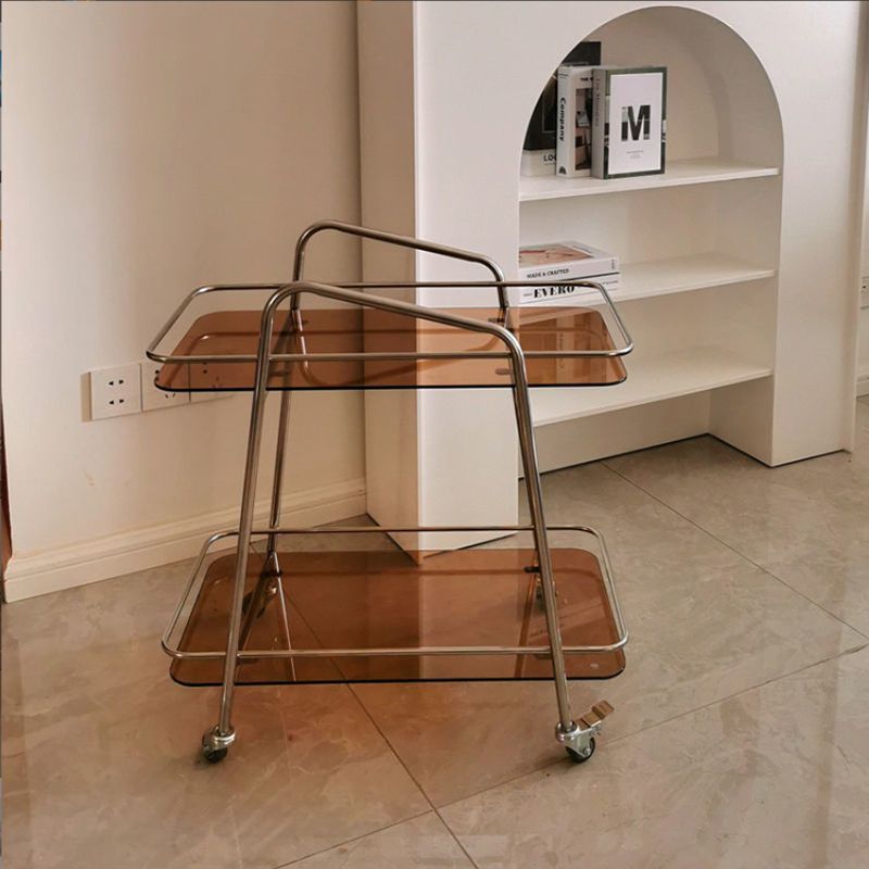 Vidrio modernista con mesa rectangular de la sala de estar de doble nivel rectangular