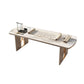Bureau en pierre incurvé Glam Style Metal Writing Bureau pour le bureau