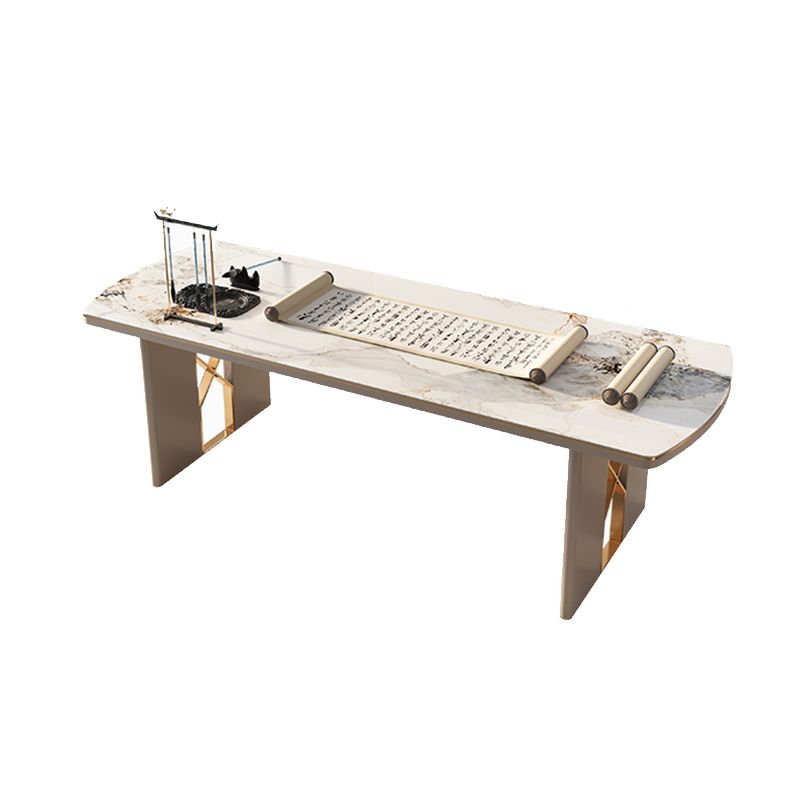 Bureau en pierre incurvé Glam Style Metal Writing Bureau pour le bureau