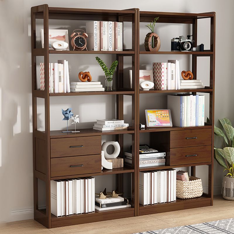 Modern Style Open Back Bookshelf Standard Wooden Shelf Bookcase