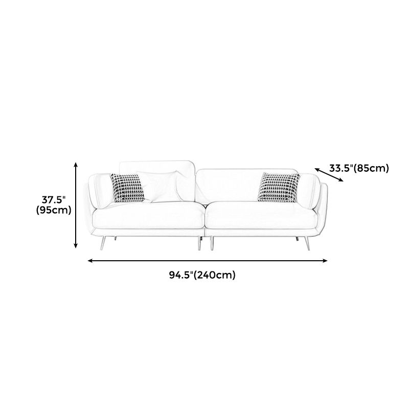 36" High Modern Velvet Square Arm Sofa with 2 Pillows Standard Sofa for Living Room Clearhalo 'furn' 'furn_sofas' 'Furniture' 'furniture_sofas' 'kitchen' 'kitchen_sofas' 'Living Room Furniture' 'Sofa' 'sofas' 1200x1200_1b1c9786-f3be-4cfc-a94c-9dfb07e06991
