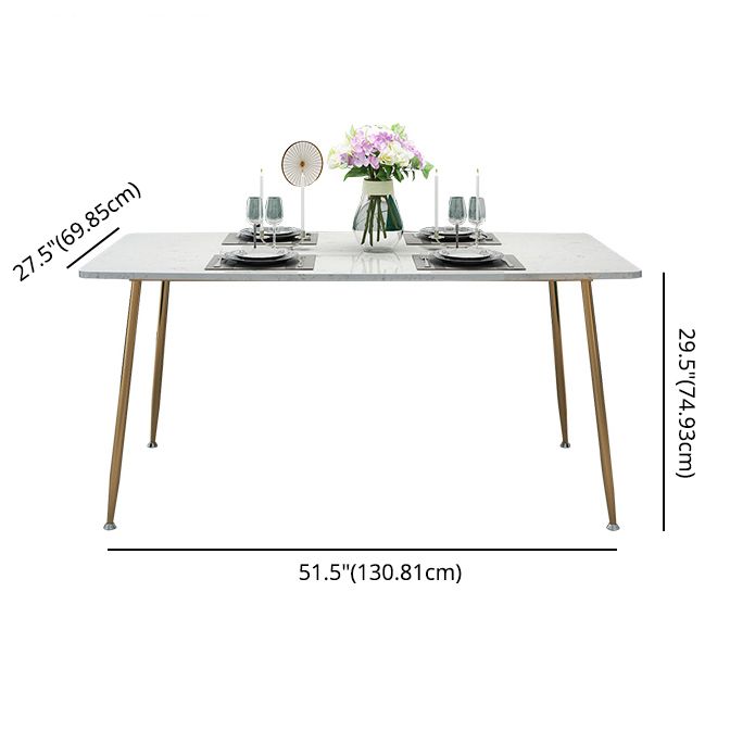 Scandinavian Faux Marble Top Dining Room Set with Rectangle Table and 4 Legs Base Dining Set Clearhalo 'Dining Room Sets' 'Dining Tables & Seating' 'dining_room_set' 'furn' 'furn_dining_room_set' 'Furniture' 'furniture_dining_room_set' 'Kitchen & Dining Furniture' 'kitchen&dining_furn' 'kitchen' 1200x1200_1b1fb19e-9759-4684-b0ec-0263ab321416