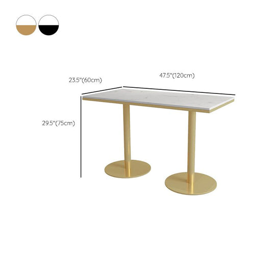 Nórdica 1/3/5 Piezas Juego de comedor Rectángulo Mesa de comedor de piedra para café