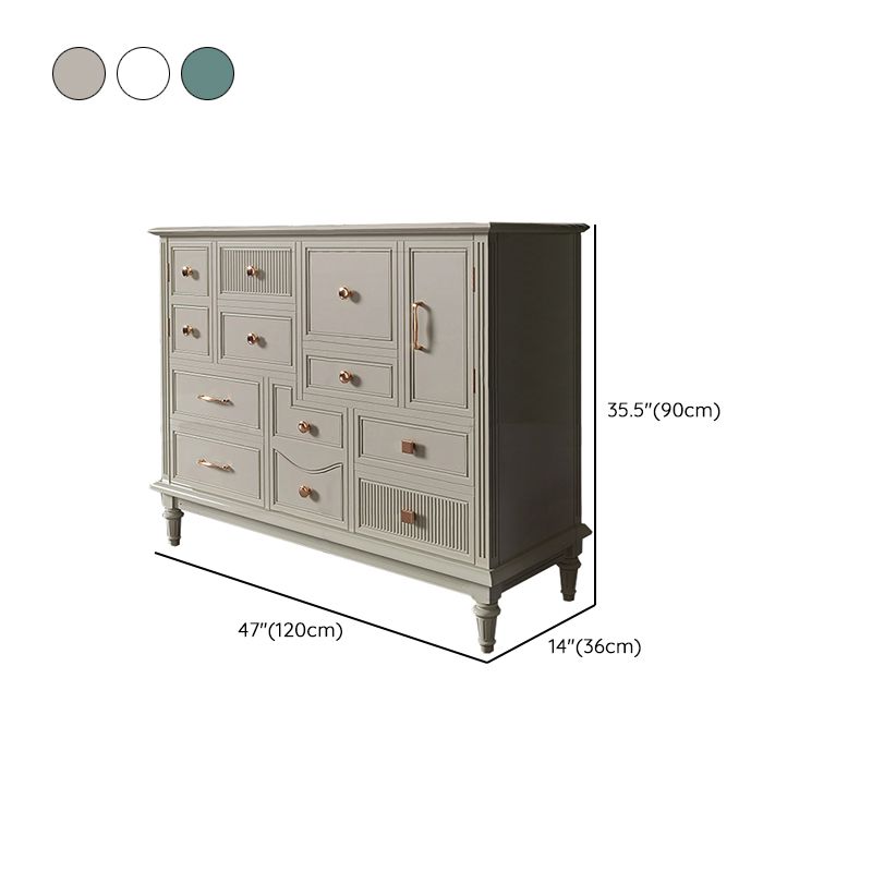 Cómoda tradicional de madera maciza con cajones, 14,04 pulgadas de ancho