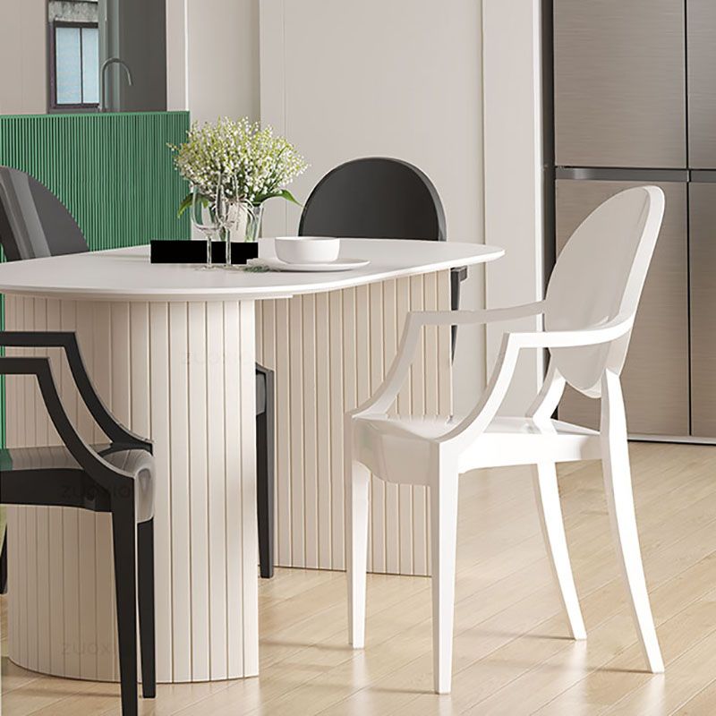 Nordic Style Plastic Dining Armchair Open Back Dining Side Chair for Home Use Clearhalo ' kitchen&dining_furn' 'Dining Chairs' 'Dining Tables & Seating' 'dining_chair' 'furn' 'furn_dining_chair' 'Furniture' 'furniture_dining_chair' 'Kitchen & Dining Furniture' 'kitchen' 1200x1200_1b2126e8-c84e-4274-97a7-521b6bb8da2f
