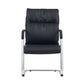 Fauteuil contemporain à accoudoirs fixes sans roues, chaise à dossier haut en cuir noir