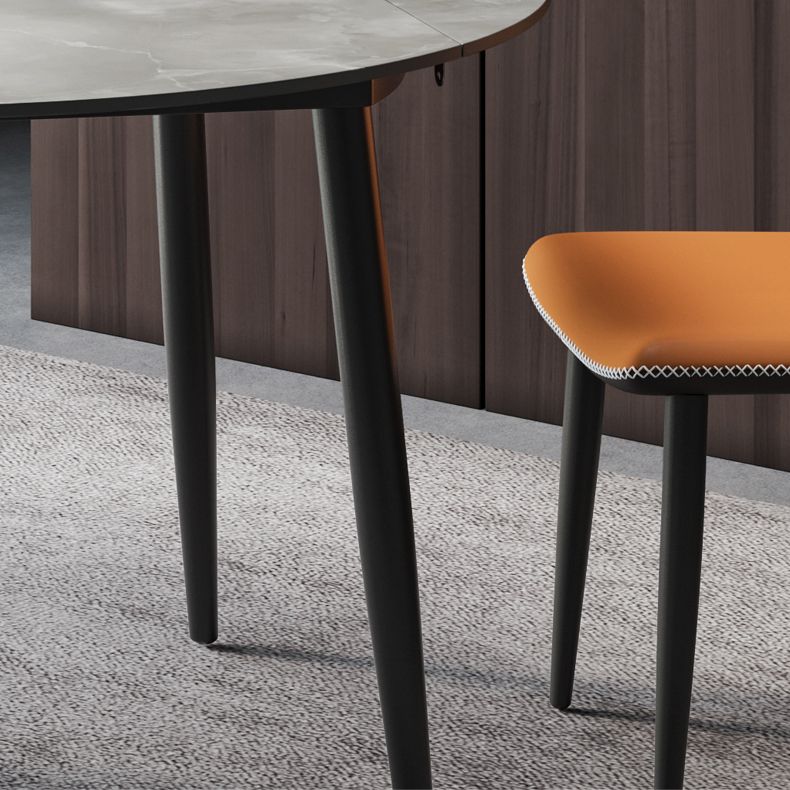 Modern 1/3/4/5/7 Pieces Dining Sintered Stone Dining Table Set with Metal Legs for Home Clearhalo 'Dining Room Sets' 'Dining Tables & Seating' 'dining_room_set' 'furn' 'furn_dining_room_set' 'Furniture' 'furniture_dining_room_set' 'Kitchen & Dining Furniture' 'kitchen&dining_furn' 'kitchen' 1200x1200_1b226597-7c64-4078-97ee-5e8709d9a782