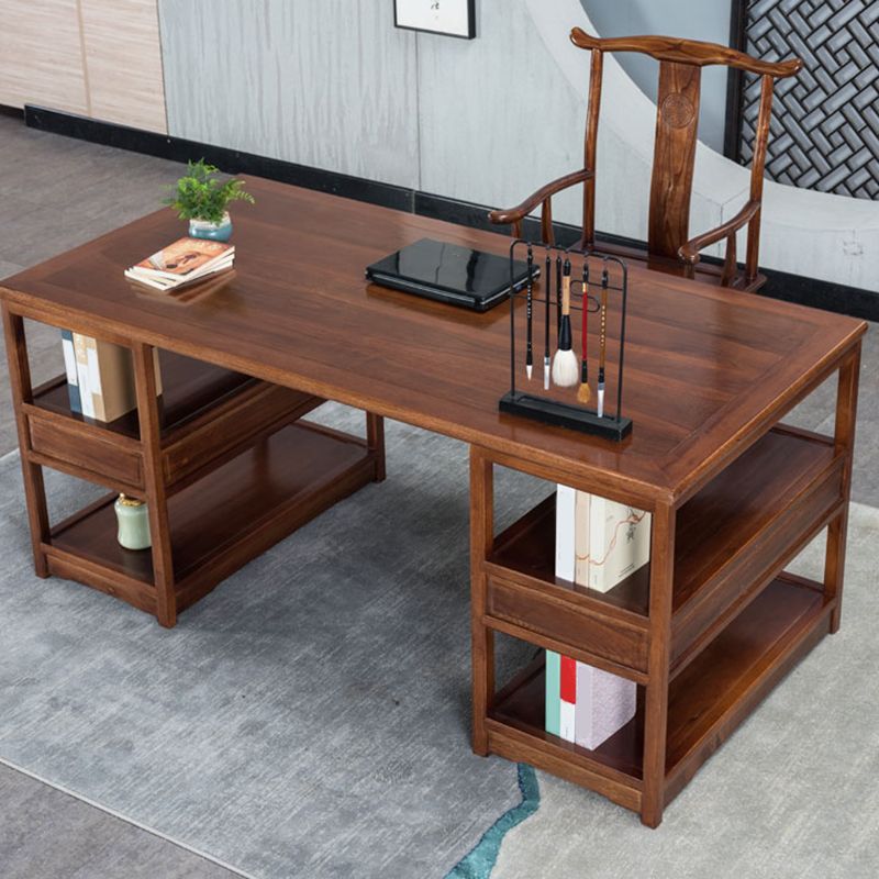 Contemporary Wood Office Desk Rectangular Shape Task Desk with 2 Drawers for Home Clearhalo 'furn' 'furn_office_desk' 'Furniture' 'Office Desks' 'Office Furniture' 'office_desk' 1200x1200_1b226d84-525c-4215-9551-c36bb466bed3