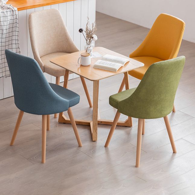 Scandinavian Beech Upholstered Side Chair Parsons Dining Chair for Home Clearhalo ' kitchen&dining_furn' 'Dining Chairs' 'Dining Tables & Seating' 'dining_chair' 'furn' 'furn_dining_chair' 'Furniture' 'furniture_dining_chair' 'Kitchen & Dining Furniture' 'kitchen' 1200x1200_1b22780f-ef76-4d89-85d4-d0a7ea56cc1d