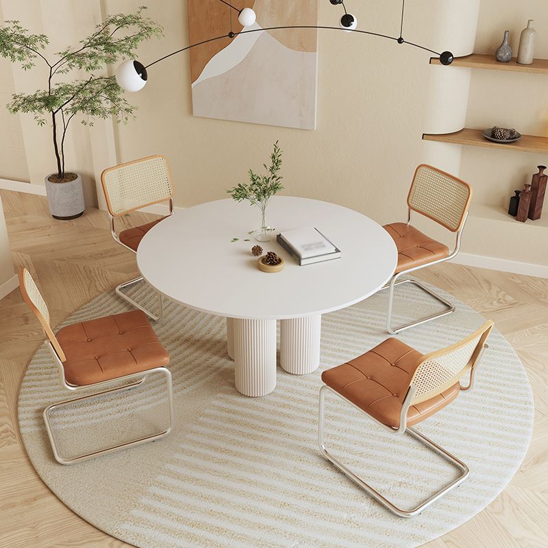 Round Stone Dining Table Contemporary Style Dining Room Collection for Dining Room Clearhalo 'Dining Tables & Seating' 'Dining Tables' 'dining_table' 'furn' 'furn_dining_table' 'Furniture' 'Kitchen & Dining Furniture' 1200x1200_1b2283b3-33f8-40b4-a143-a29859d57670
