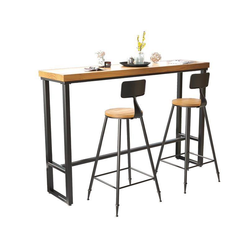 Industrial Rectangle Bar Table Solid Wood Top Bar Table with Trestle Base Clearhalo 'Bar Furniture' 'Bar Tables' 'bar_tables' 'furn' 'furn_bar_tables' 'Furniture' 'Kitchen & Dining Furniture' 1200x1200_1b2288d1-678e-42e8-a347-81a09c89c9b6