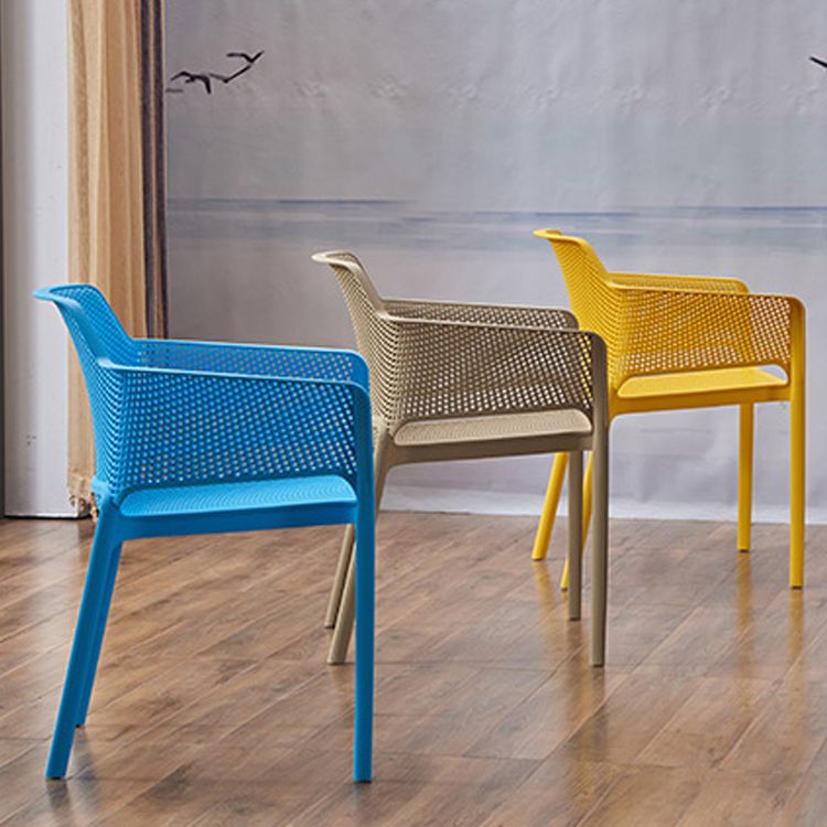 Contemporary Style Plastic Dining Chairs Stackable Dining Arm Chairs for Kitchen Clearhalo ' kitchen&dining_furn' 'Dining Chairs' 'Dining Tables & Seating' 'dining_chair' 'furn' 'furn_dining_chair' 'Furniture' 'furniture_dining_chair' 'Kitchen & Dining Furniture' 'kitchen' 1200x1200_1b2459c7-f563-4b53-8de0-04a399016407