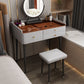Modern Glass Top Makeup Vanity Table in Gray with Storage Drawers Clearhalo 'Bedroom Furniture' 'furn' 'furn_makeup_vanities' 'Furniture' 'Makeup Vanities' 'makeup_vanities' 1200x1200_1b264d04-45da-4549-8af7-4c8d8f5dc86a