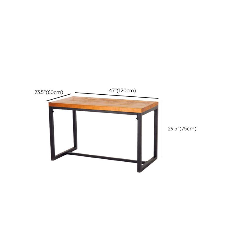 Industrial Indoor Dining Table Brown Wood Top Table with Metal Frame Clearhalo 'Dining Tables & Seating' 'Dining Tables' 'dining_table' 'furn' 'furn_dining_table' 'Furniture' 'Kitchen & Dining Furniture' 1200x1200_1b271116-62a2-4ca3-8bfb-d02cd268ff66