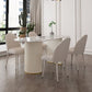 Contemporary Dining Table Stone Dining Table in White with Double Pedestal Clearhalo 'Dining Tables & Seating' 'Dining Tables' 'dining_table' 'furn' 'furn_dining_table' 'Furniture' 'Kitchen & Dining Furniture' 1200x1200_1b27555e-2cd0-4c71-b0e7-09bc4e941d72