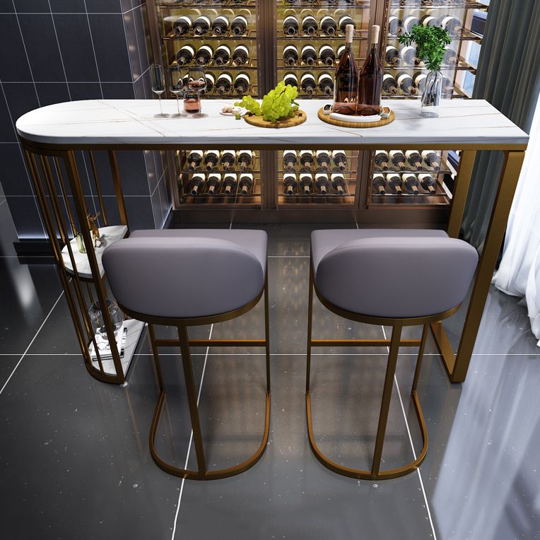 Glam Indoor Counter Height Set Stone and Metal 1/2/5 Pieces Storage Pub Dining Set Clearhalo 'Bar Furniture' 'furn' 'furn_home_bar_bar_sets' 'Furniture' 'Home Bars & Bar Sets' 'home_bar_bar_sets' 'Kitchen & Dining Furniture' 1200x1200_1b278bf5-9e3c-4771-98db-8d3c70a32eba
