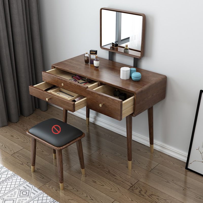 3-Drawer Vanity Makeup Table Set Traditional Mirrored Ash Vanity Clearhalo 'Bedroom Furniture' 'furn' 'furn_makeup_vanities' 'Furniture' 'Makeup Vanities' 'makeup_vanities' 1200x1200_1b279c6c-7fc3-4782-b985-49fa2f601bfb