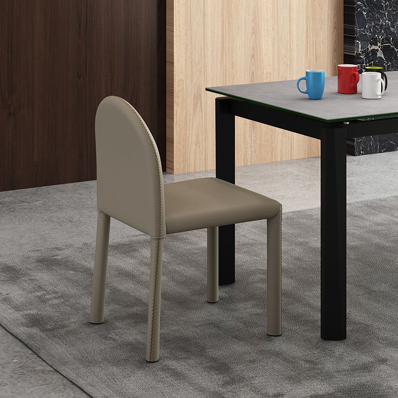 Contemporary Style Dining Chair Kitchen Armless Side Chair with Metal Legs Clearhalo ' kitchen&dining_furn' 'Dining Chairs' 'Dining Tables & Seating' 'dining_chair' 'furn' 'furn_dining_chair' 'Furniture' 'furniture_dining_chair' 'Kitchen & Dining Furniture' 'kitchen' 1200x1200_1b2918a4-7350-4b7b-a953-e6ec1afbca7d