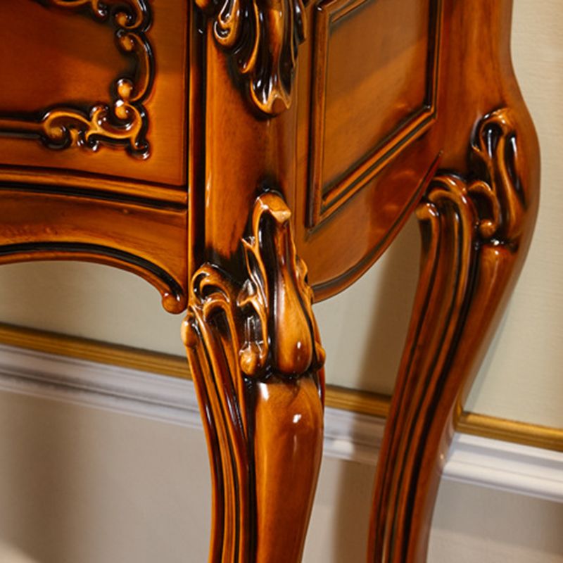 17.71 "Ensemble de vanité marron de large avec des tables de vanité en bois miroir avec 3 tiroirs de rangement