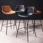 Industrial Metal Legs Faux Leather Indoor Bar Stool with Footrest