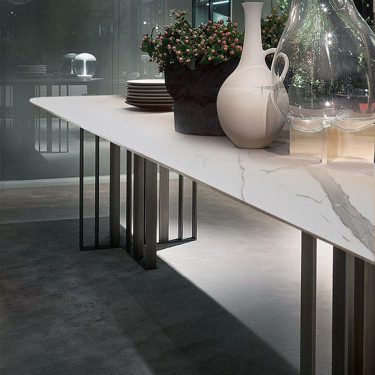 Industrial Rectangle Home Furniture Stone Double Pedestal Dining Table for Home Clearhalo ' dining_table' 'Dining Tables & Seating' 'Dining Tables' 'furn' 'furn_dining_table' 'Furniture' 'furniture_dining_table' 'Kitchen & Dining Furniture' 'kitchen&dining_furn' 'kitchen' 'kitchen_dining_table' 1200x1200_1b2ab0bb-dd1a-4927-9fd6-02b3c692612e