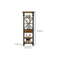 Open Back Standard Bookcase Industrial Wooden Bookshelf with Drawers
