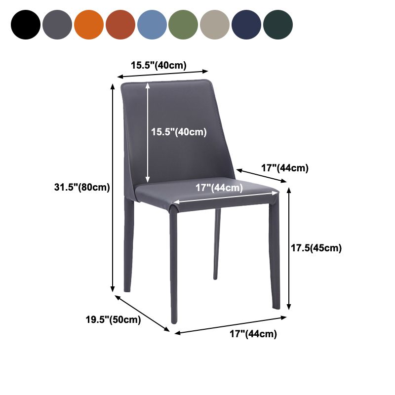 Silla lateral de estilo sólido de estilo sólido sólido silla de comedor de cuero