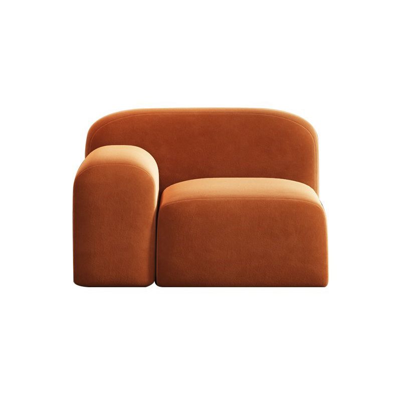 スクエアアームソファコンテンポラリーシンプルなベルベットのオレンジのシンプルなベルベットシート