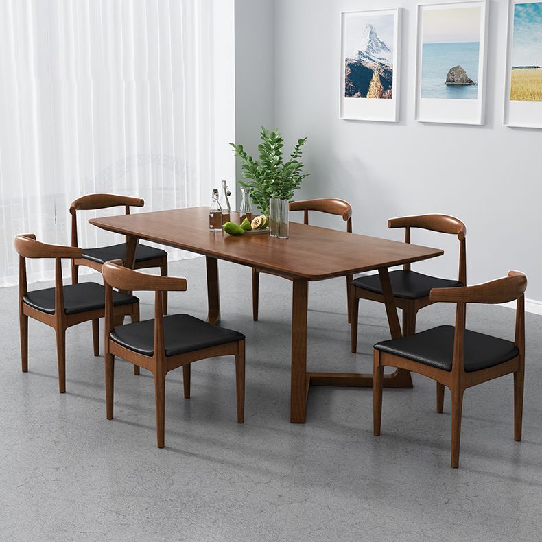 Modern Style 1/2/5/7 Solid Wood Dining Set with Wood Chairs Furniture for Home Clearhalo 'Dining Room Sets' 'Dining Tables & Seating' 'dining_room_set' 'furn' 'furn_dining_room_set' 'Furniture' 'furniture_dining_room_set' 'Kitchen & Dining Furniture' 'kitchen&dining_furn' 'kitchen' 1200x1200_1b2dab7f-a1e2-4bd0-b3f8-14552df1610d