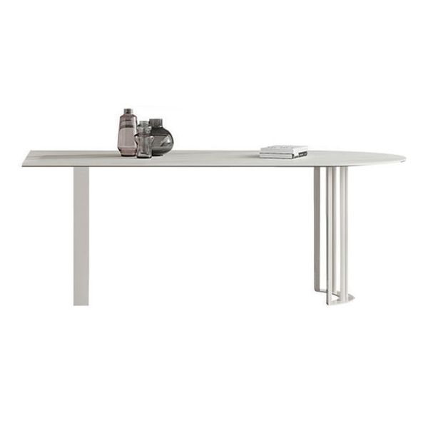 Simplicity Free Form Table Sintered Stone Top Iron Base Dining Table Clearhalo 'Dining Tables & Seating' 'Dining Tables' 'dining_table' 'furn' 'furn_dining_table' 'Furniture' 'Kitchen & Dining Furniture' 1200x1200_1b2dd338-37fc-49eb-b823-ebcd9fc8226c
