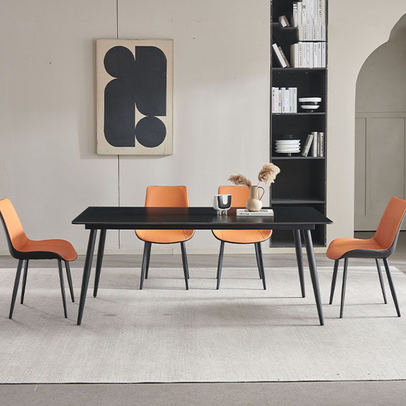 Kitchen Industrial Dinner Table Stone Rectangle 4 Legs Dining Table Clearhalo 'Dining Tables & Seating' 'Dining Tables' 'dining_table' 'furn' 'furn_dining_table' 'Furniture' 'Kitchen & Dining Furniture' 1200x1200_1b2e5277-67be-489f-a6ea-1d35a0ae8f2a