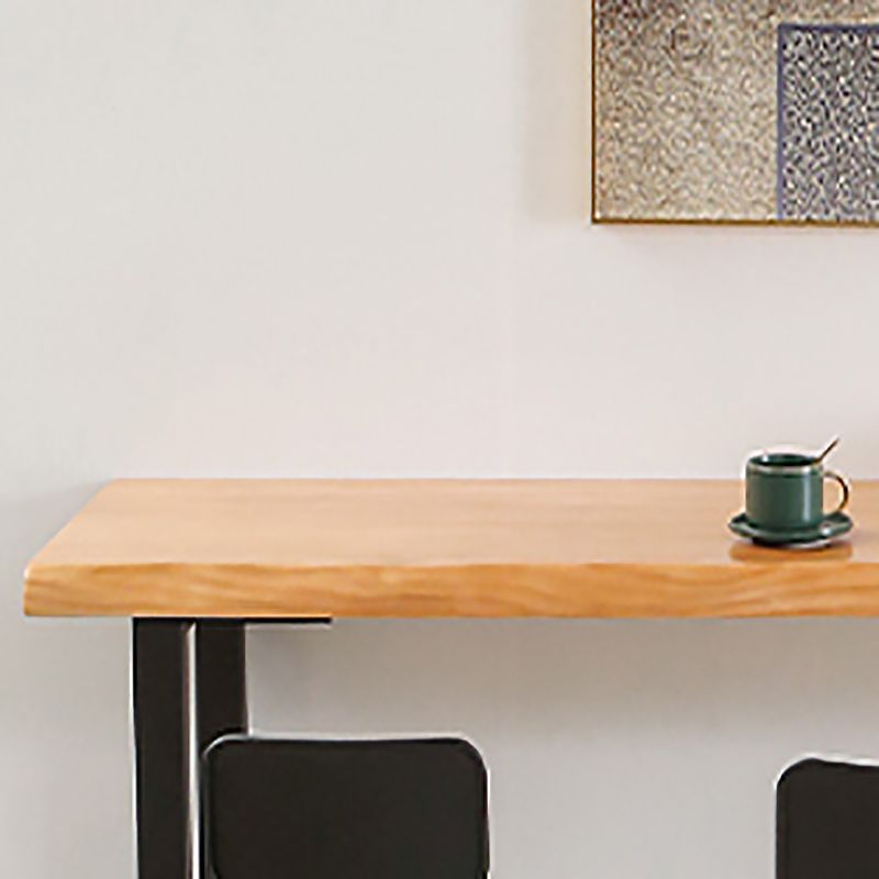 Rechthoekige massief houten bartafel Sledebasis Eettafel voor keukenwoonkamer