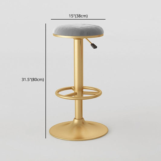 Nordic Glam Liftable Bar Stool Round Counter Bar Stool with Metal Legs Clearhalo 'Bar Furniture' 'Bar Stools' 'bar_stools' 'furn' 'furn_bar_stools' 'Furniture' 'furniture_bar_stools' 'Kitchen & Dining Furniture' 1200x1200_1b313cac-753e-442d-81b9-95b8f51abcbe